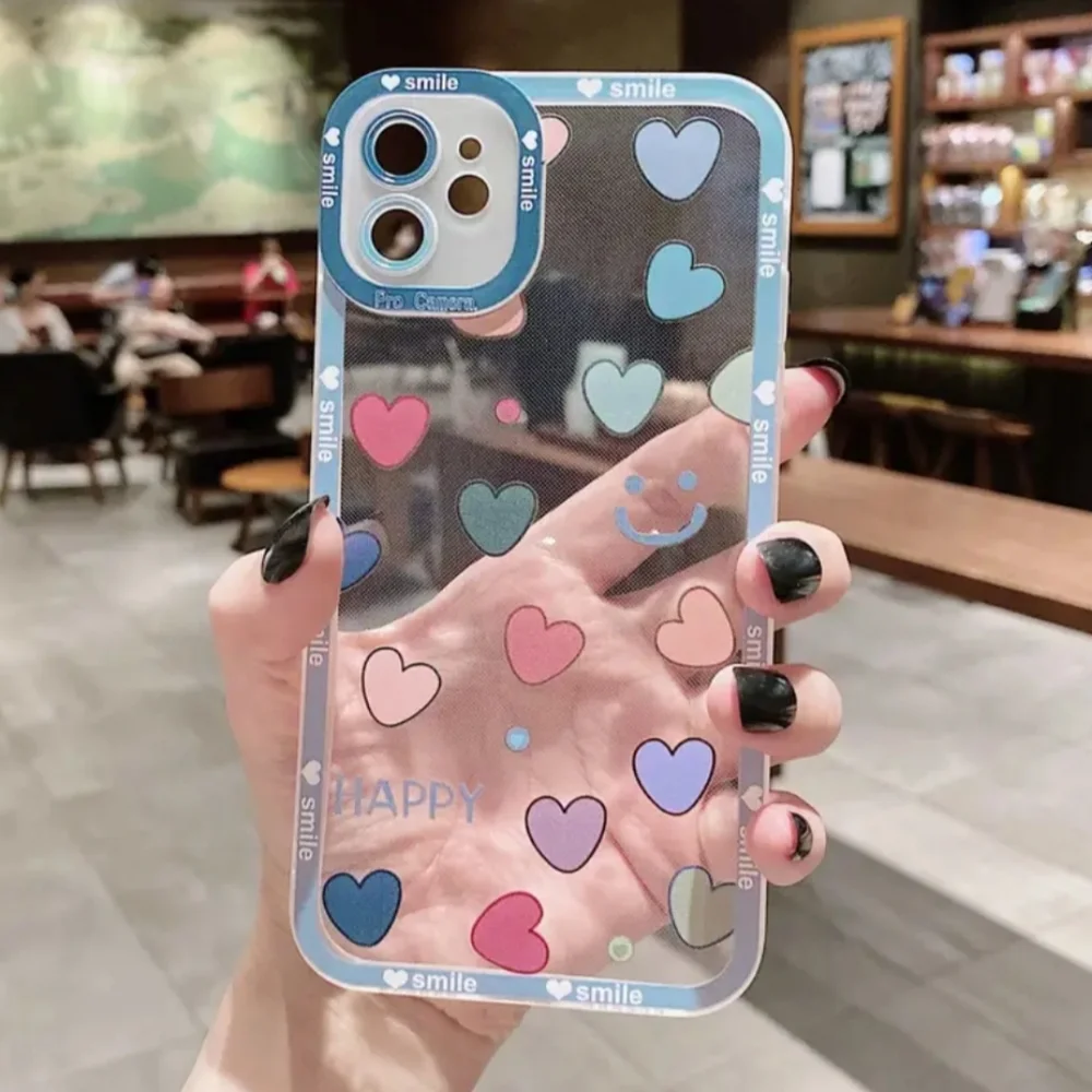 Brand new Apple IPhone 14 Pro Max Happy heart 🩷🩵💜 Silicone Phone case